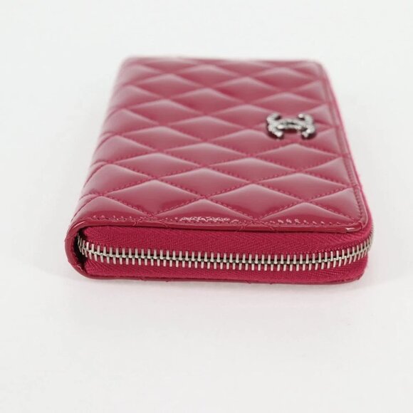 CHANEL Matelasse Brilliant Long Wallet Enamel Pink Silver CC - Picture 5 of 16